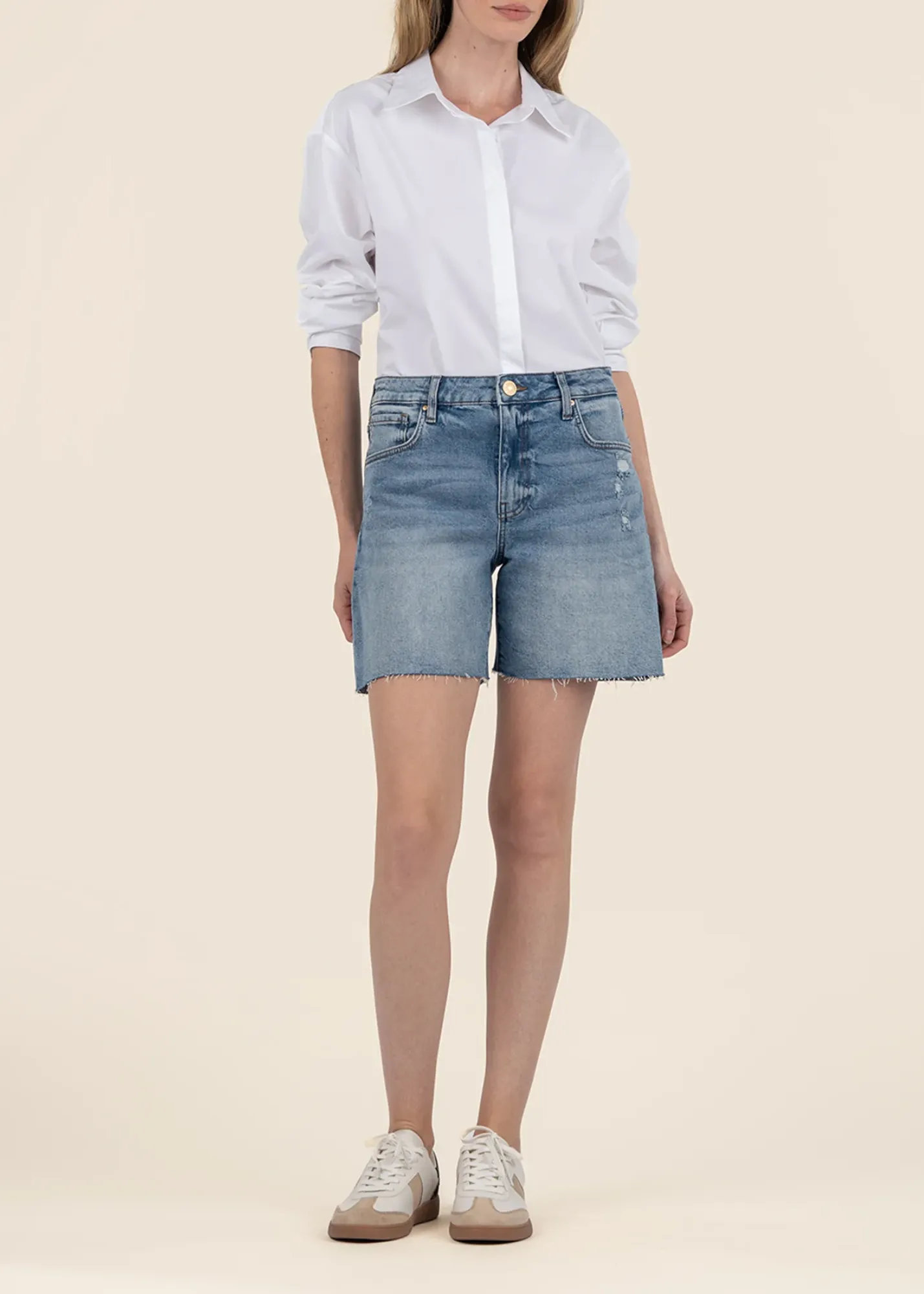 Kut From the Kloth Hailey High-Rise Shorts mit Rausgeschnittenem Saum