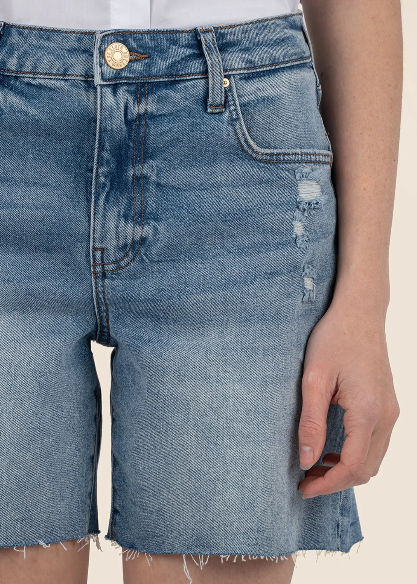 Kut From the Kloth Hailey High-Rise Shorts mit Rausgeschnittenem Saum