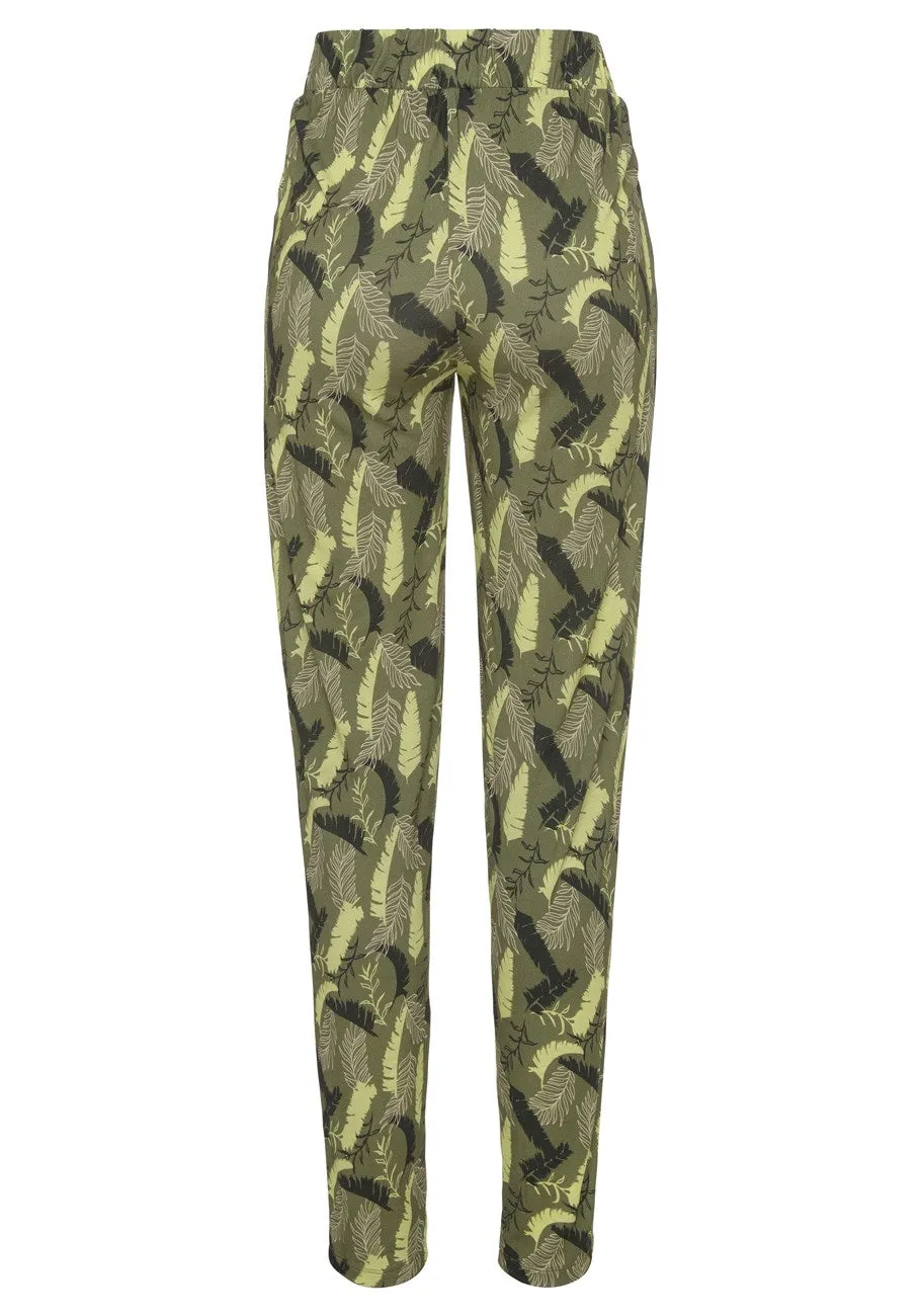 LASCANA Damen Hose mit Muster und geradem Bein