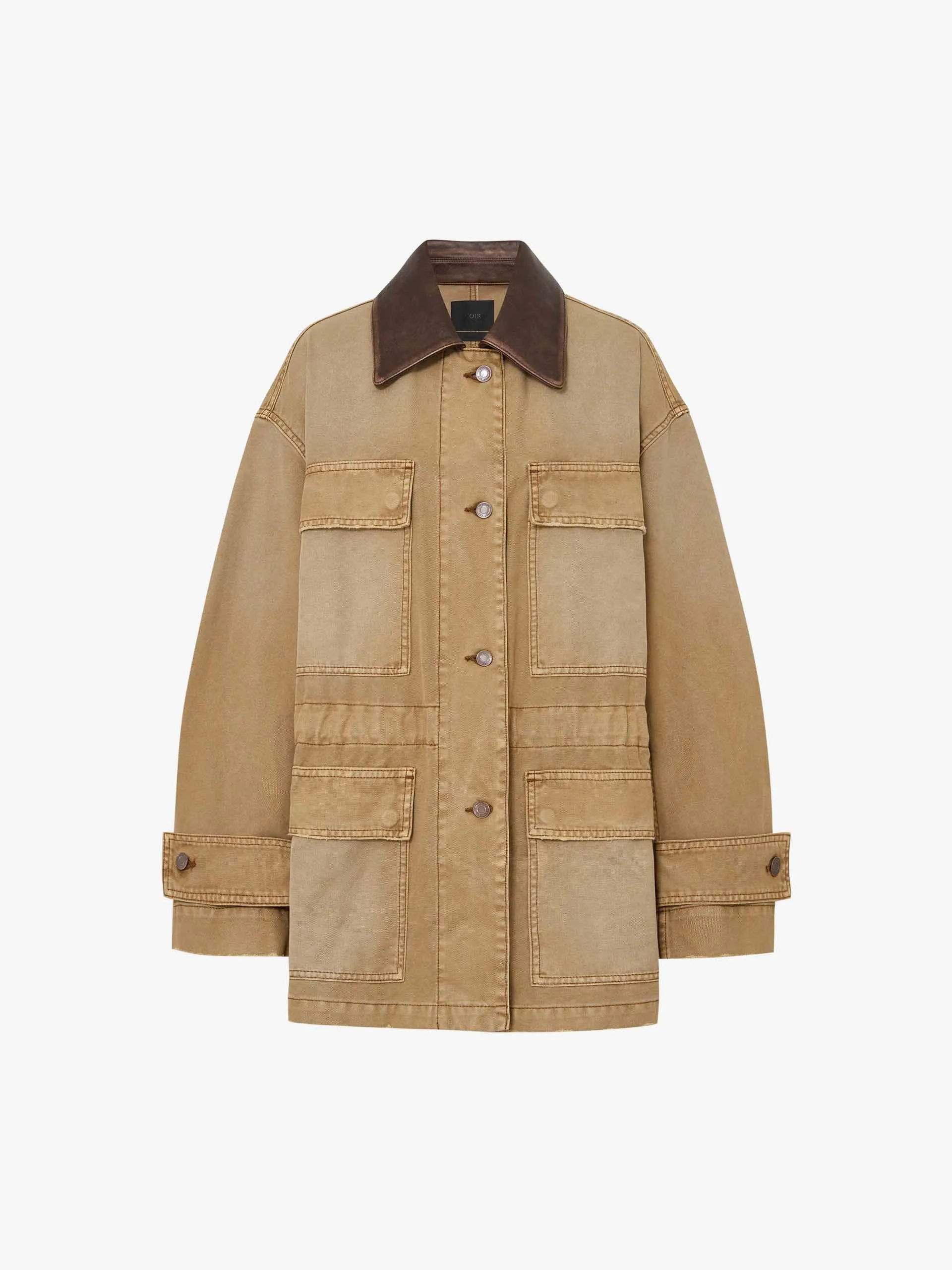 Lederkragen-Cargojacke