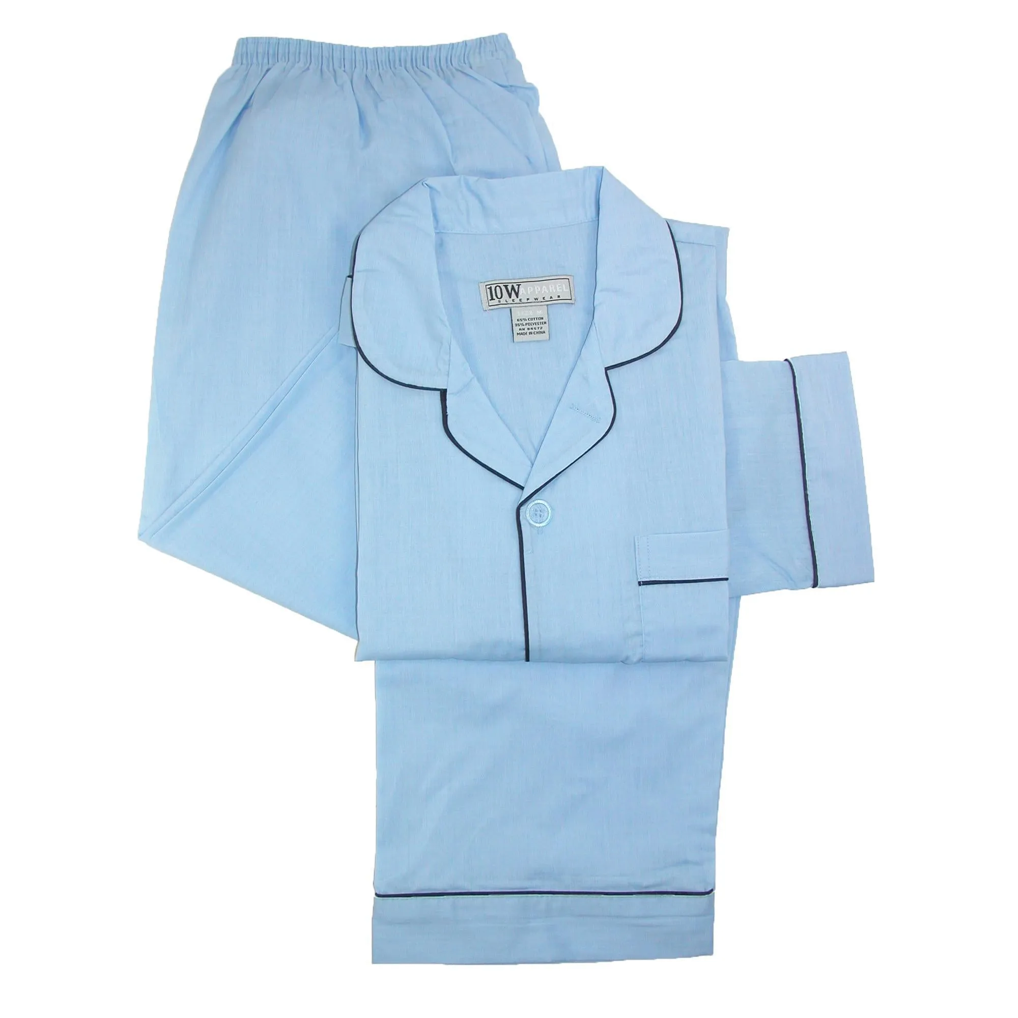 Langarm-Langbein-Pyjama-Set in Uni