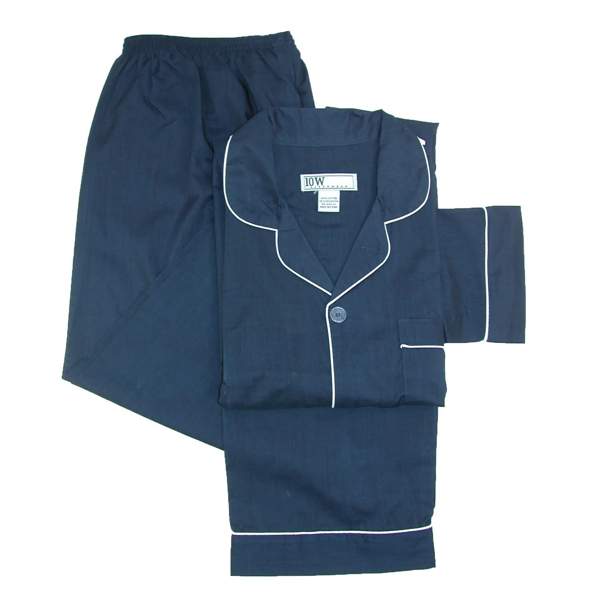 Langarm-Langbein-Pyjama-Set in Uni