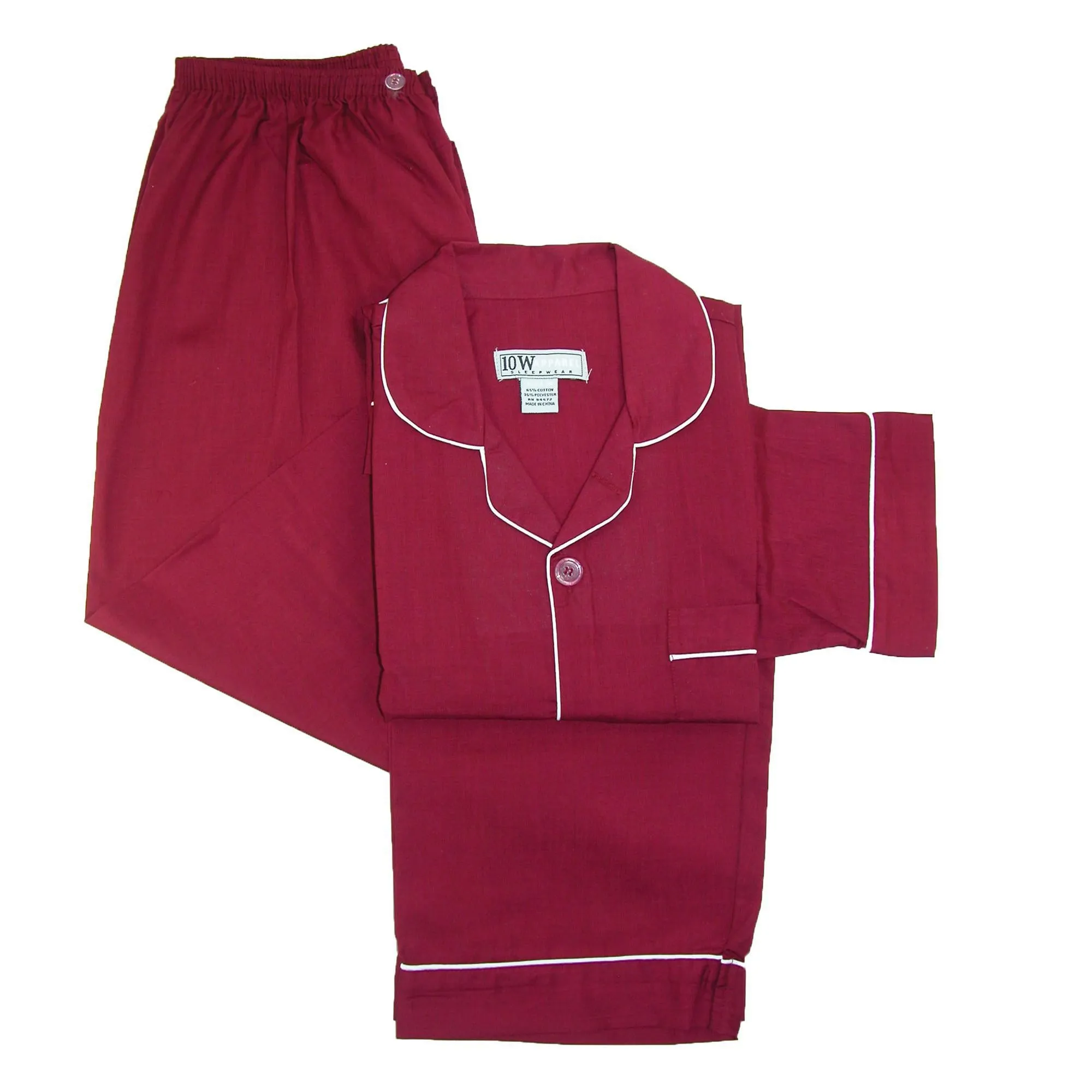 Langarm-Langbein-Pyjama-Set in Uni