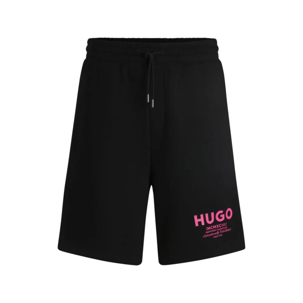 Lockere Baumwoll-Terry-Shorts mit Logo-Print