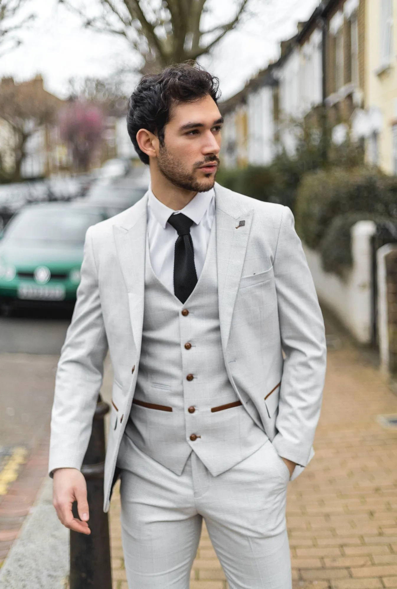 Mark 3-teiliger Tweed-Check-Anzug