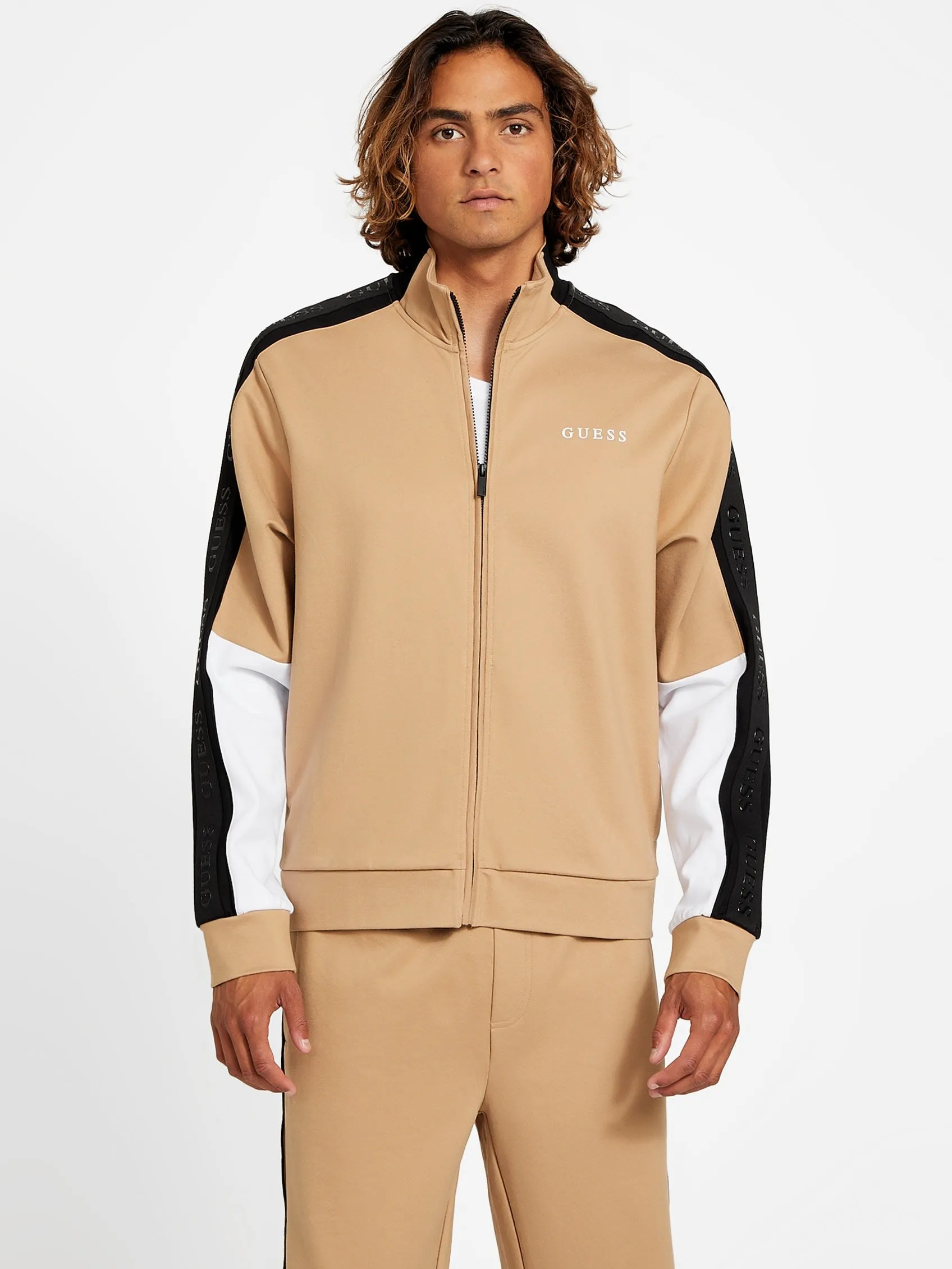 Mateo Farbblock-Logo-Band Jacke