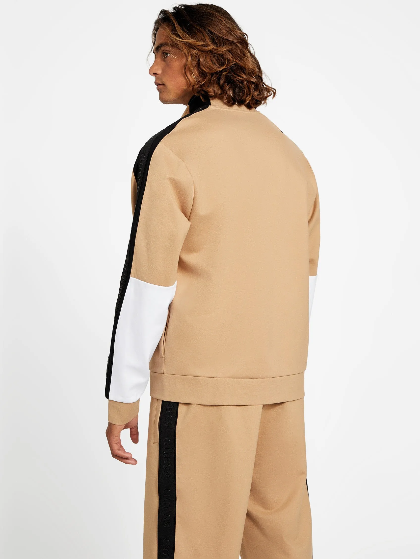 Mateo Farbblock-Logo-Band Jacke