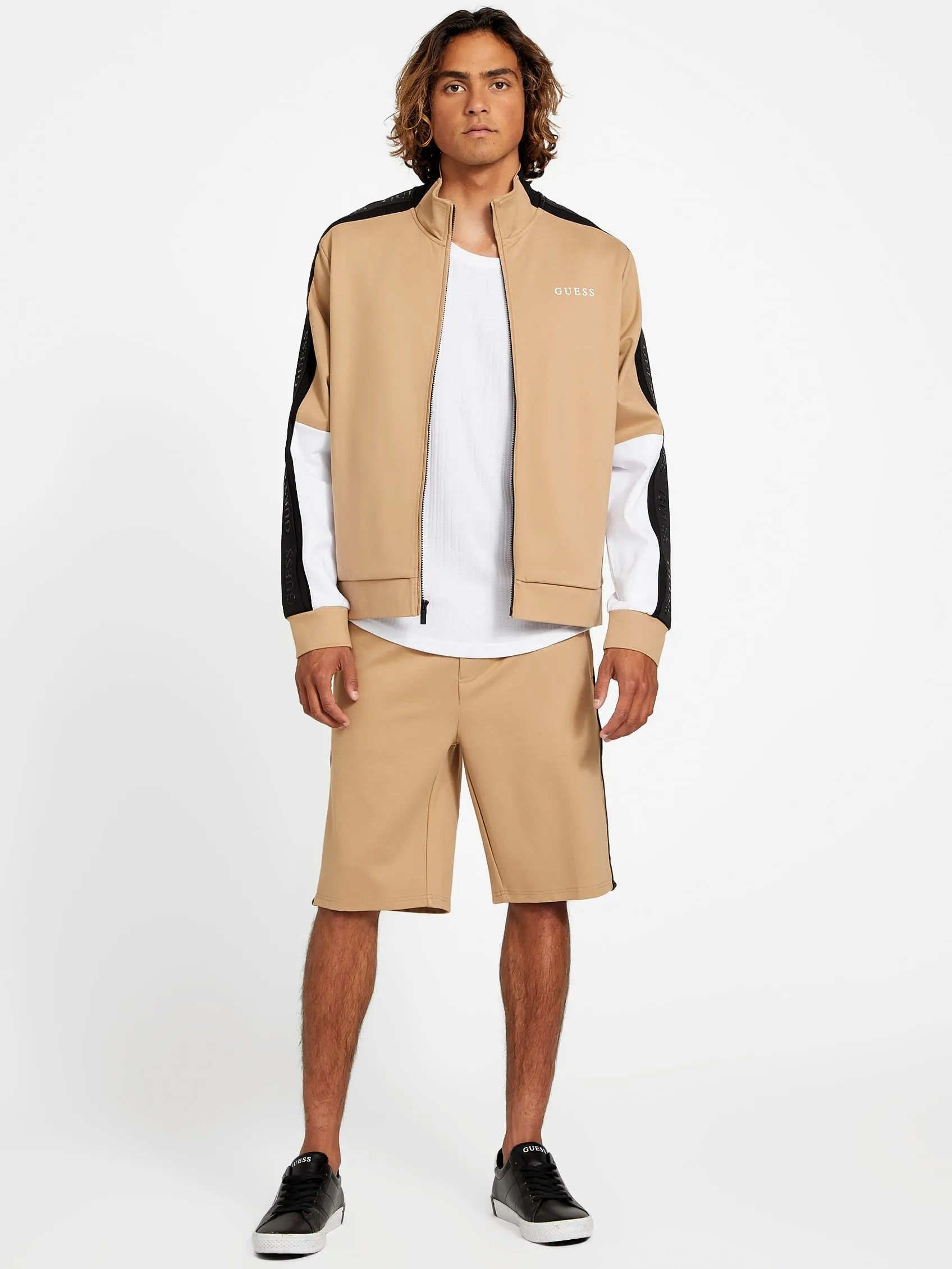 Mateo Farbblock-Logo-Band Jacke