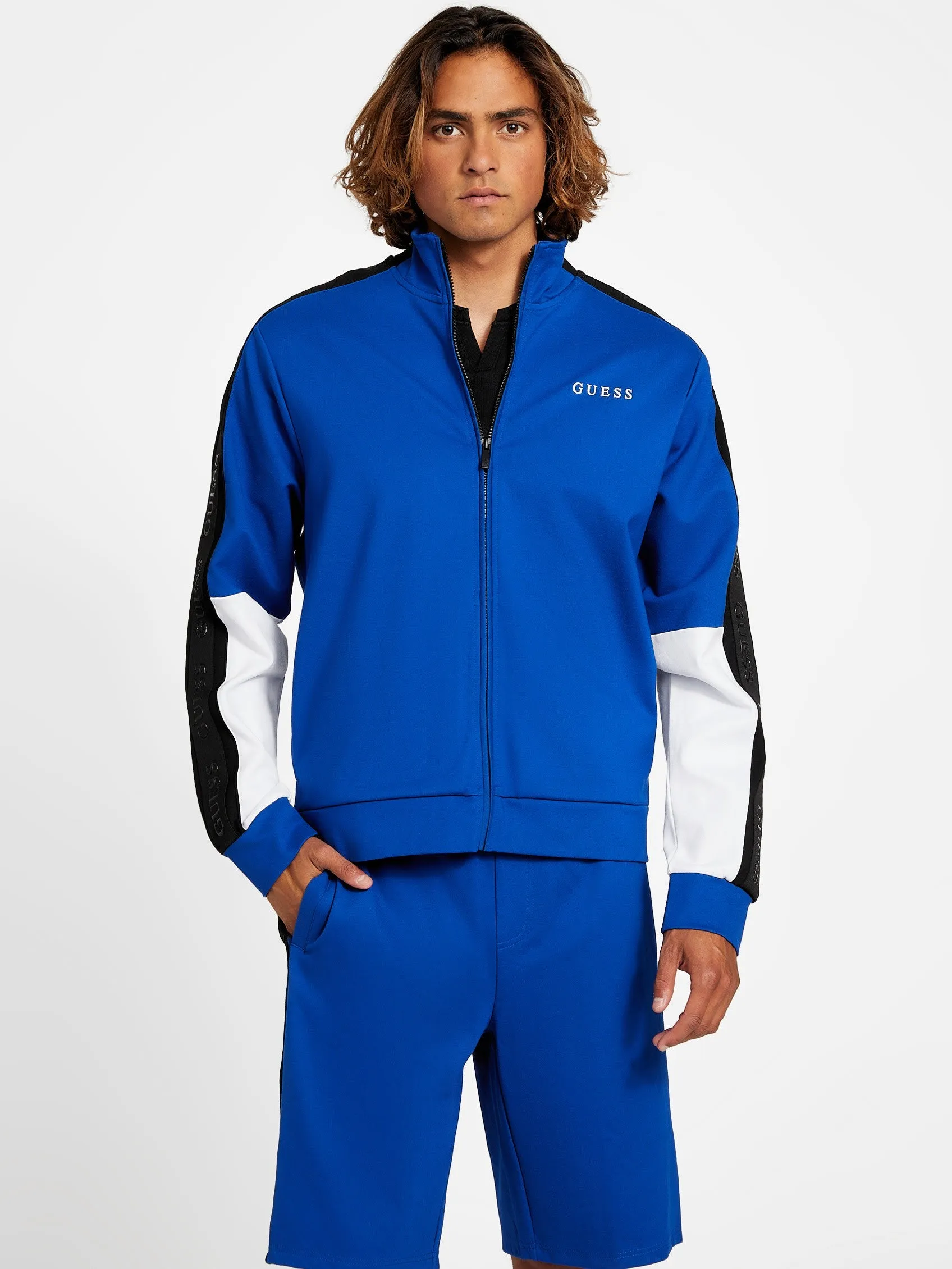 Mateo Farbblock-Logo-Band Jacke
