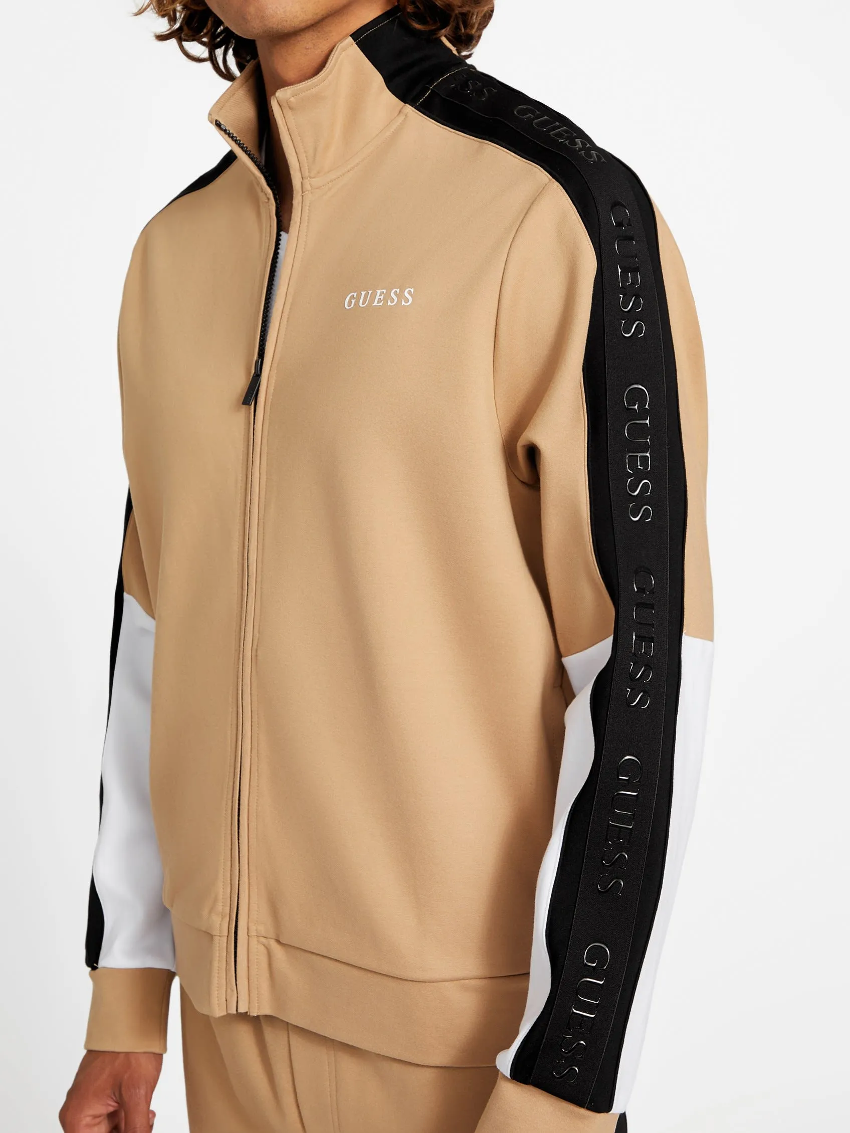 Mateo Farbblock-Logo-Band Jacke
