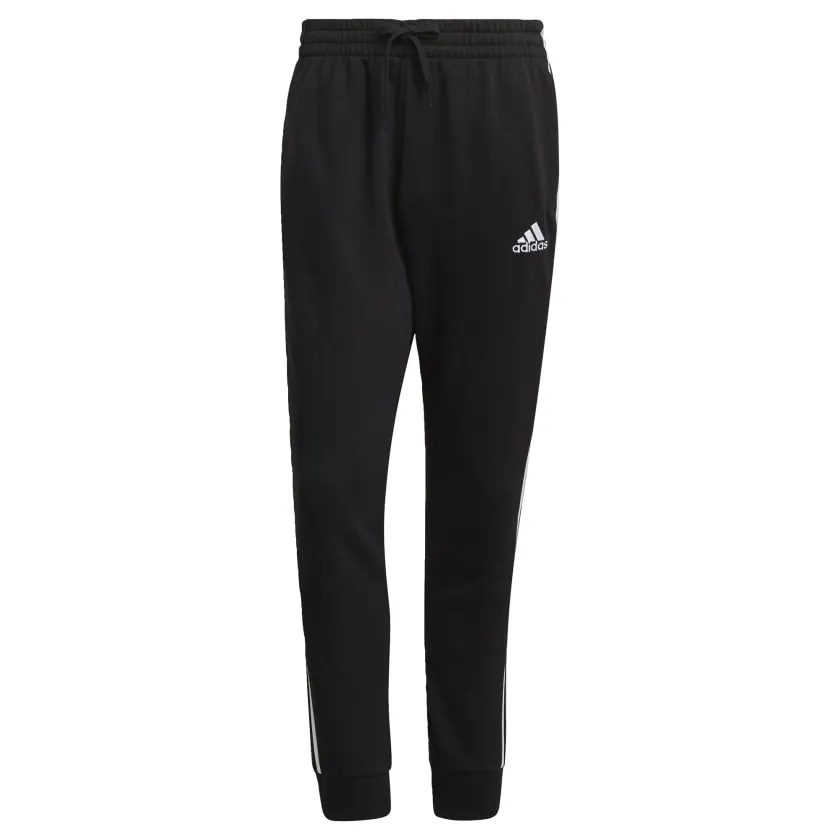 Herren adidas Essentials French Terry Taperierte Bündchenhose mit 3 Streifen