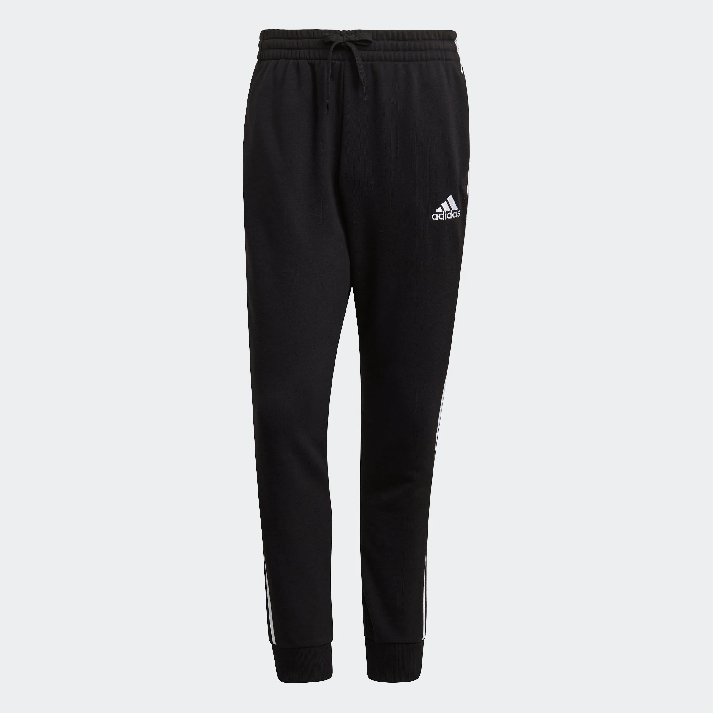 Herren adidas Essentials French Terry Taperierte Bündchenhose mit 3 Streifen