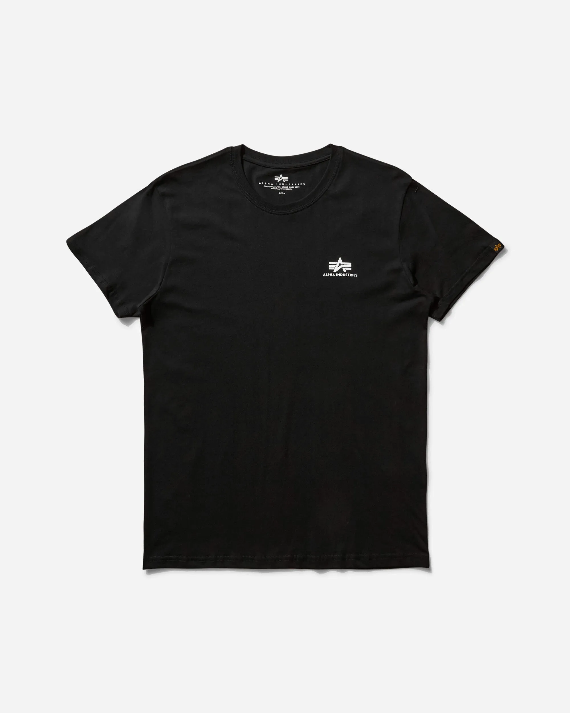 Herren Basic T-Shirt mit kleinem Logo in Schwarz