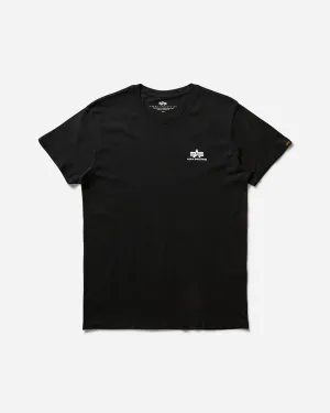 Herren Basic T-Shirt mit kleinem Logo in Schwarz