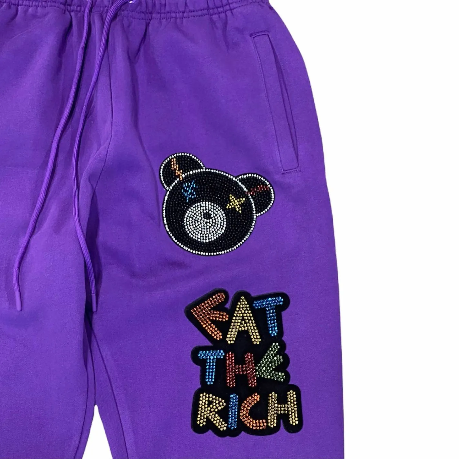 Herren 'Eat The Rich' Bären-Jogginghose in Lila