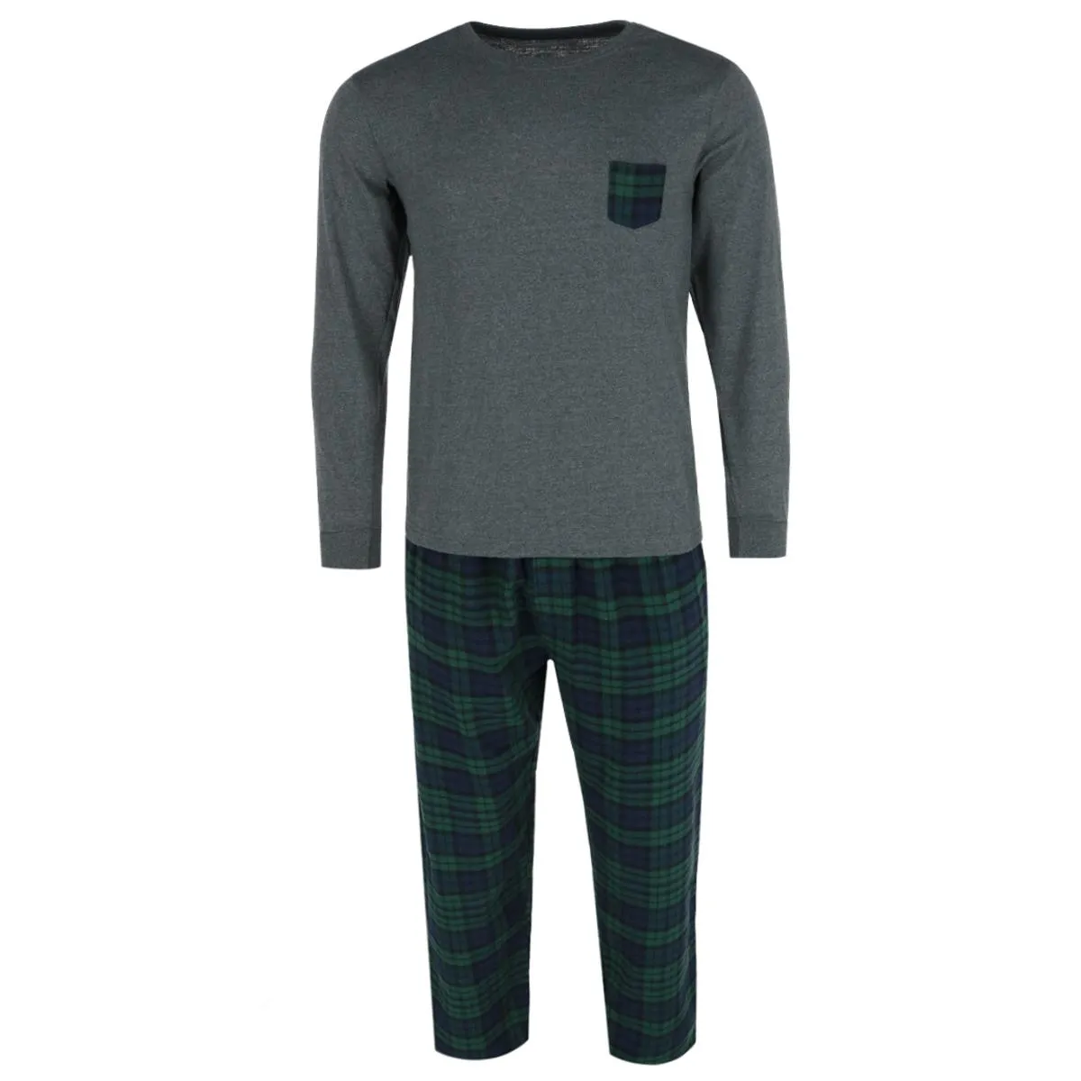 Herren Schlafanzug-Set mit langen Ärmeln und Flanellhose