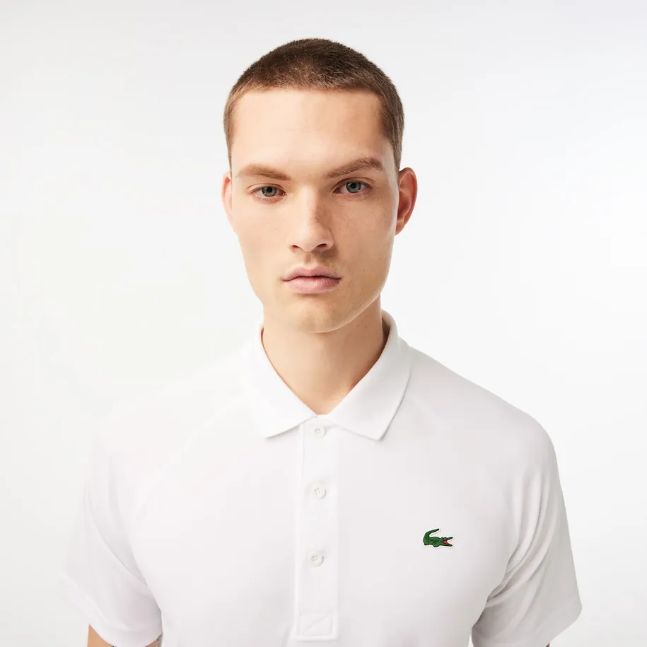 Herren SPORT Atmungsaktives verschleißfestes Interlock Polo Weiß
