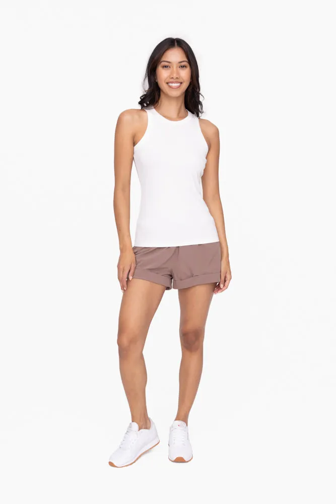 Mono B Hohe Taille Bündchen Freizeit Shorts AP-A1230