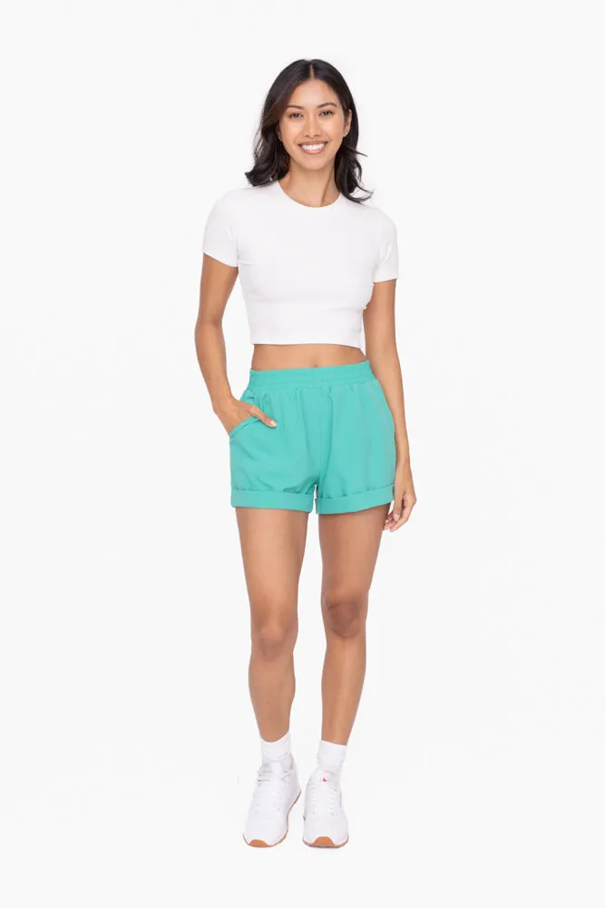 Mono B Hohe Taille Bündchen Freizeit Shorts AP-A1230