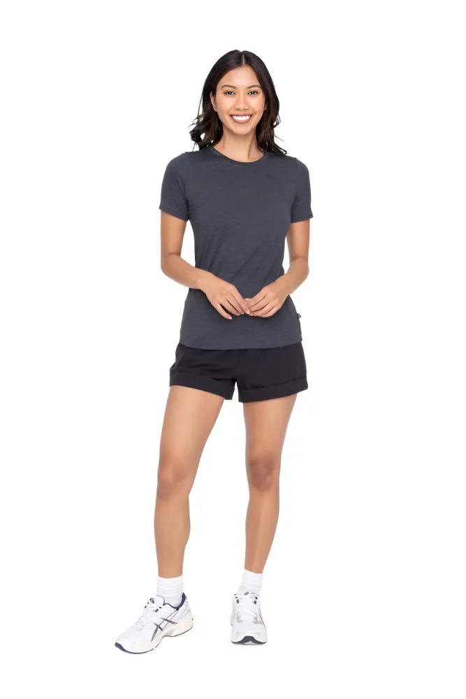 Mono B Hohe Taille Bündchen Freizeit Shorts AP-A1230