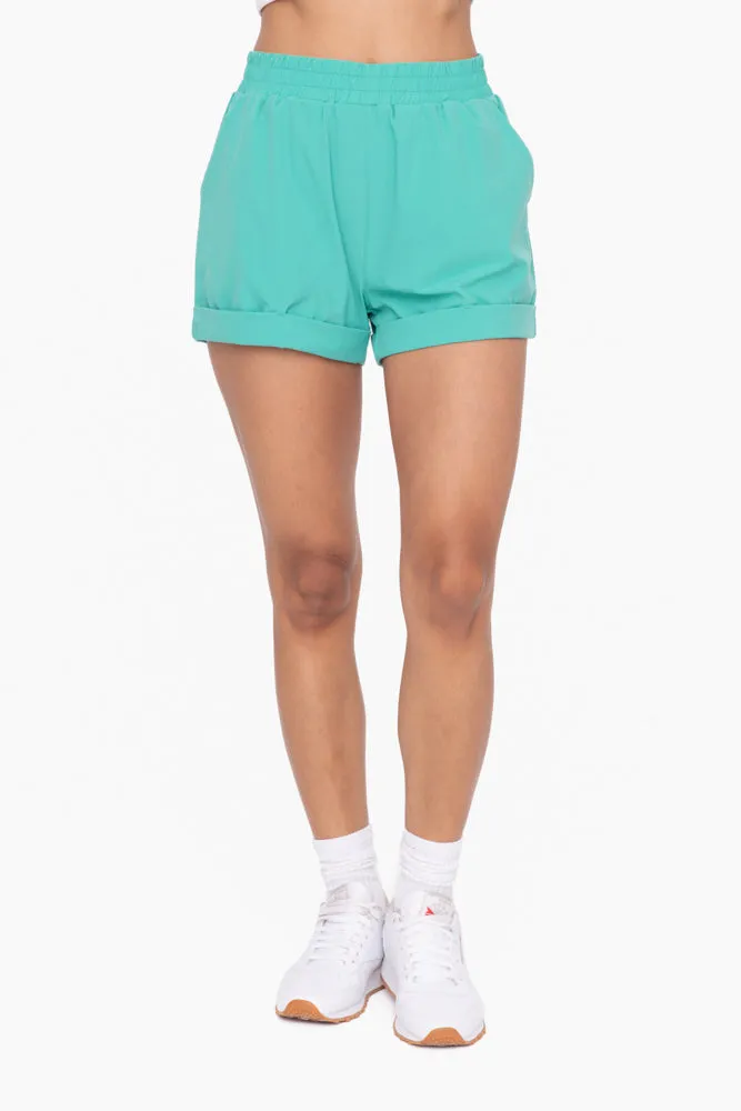 Mono B Hohe Taille Bündchen Freizeit Shorts AP-A1230
