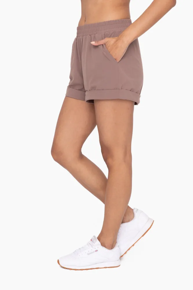 Mono B Hohe Taille Bündchen Freizeit Shorts AP-A1230