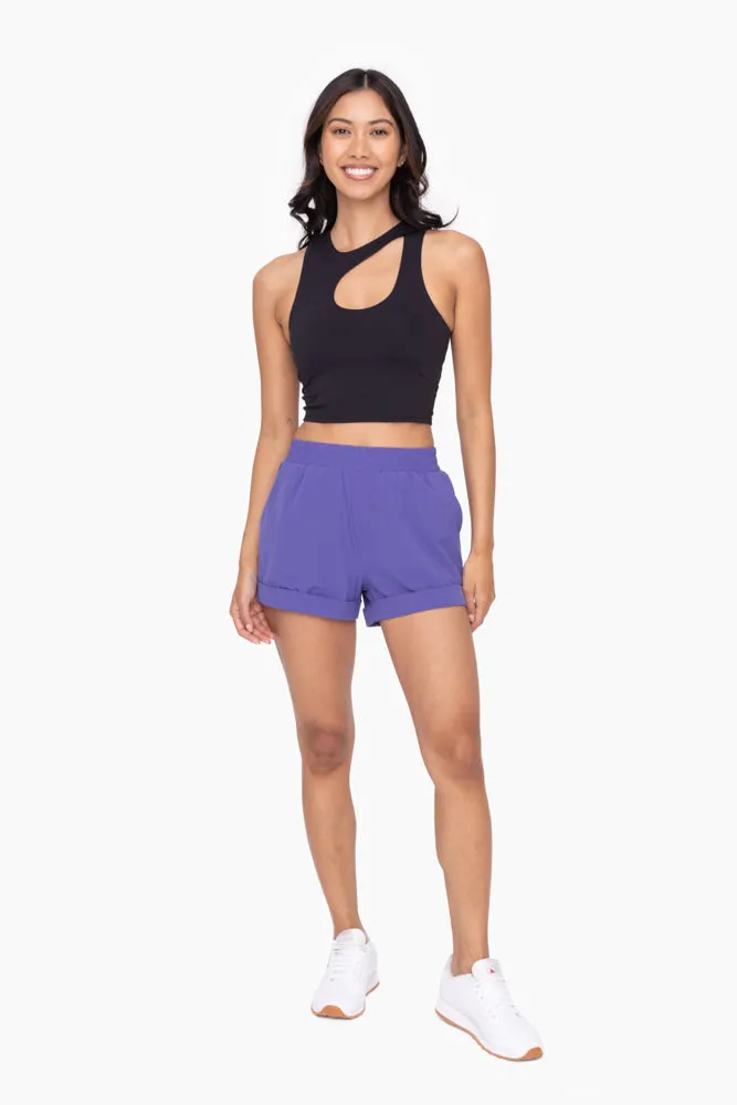 Mono B Hohe Taille Bündchen Freizeit Shorts AP-A1230