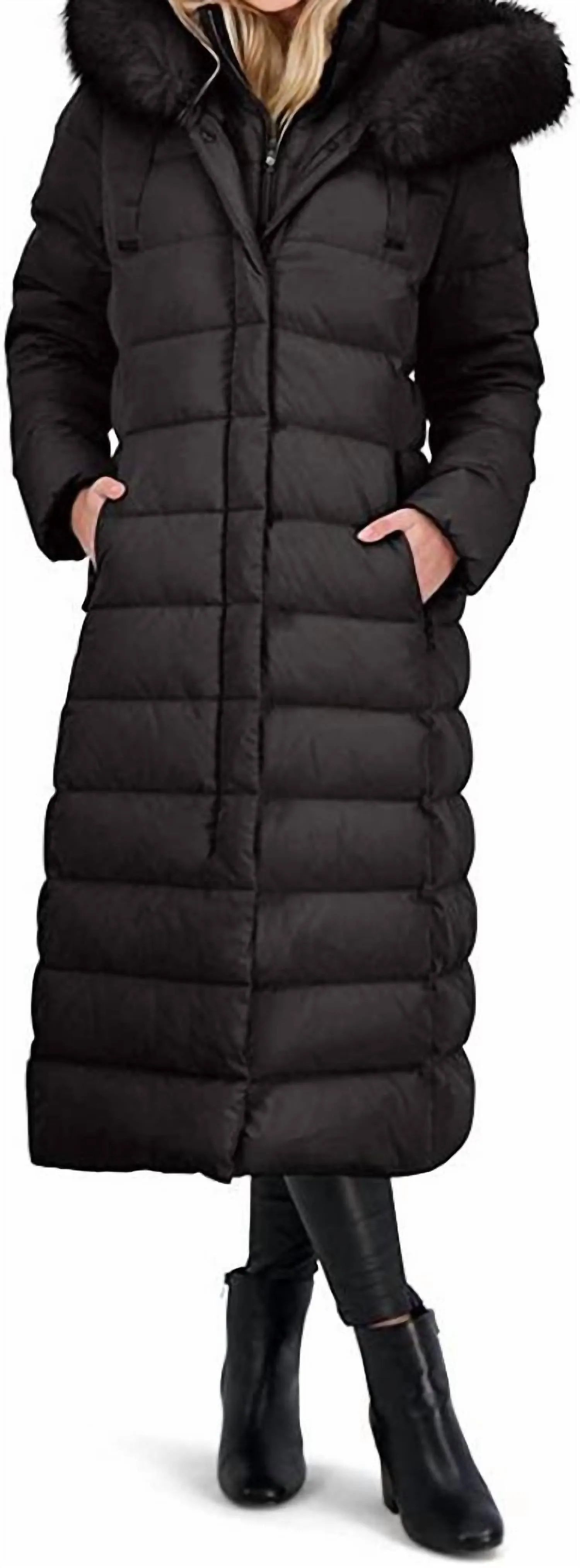 Nelly Maxi Puffer Mantel In Schwarz