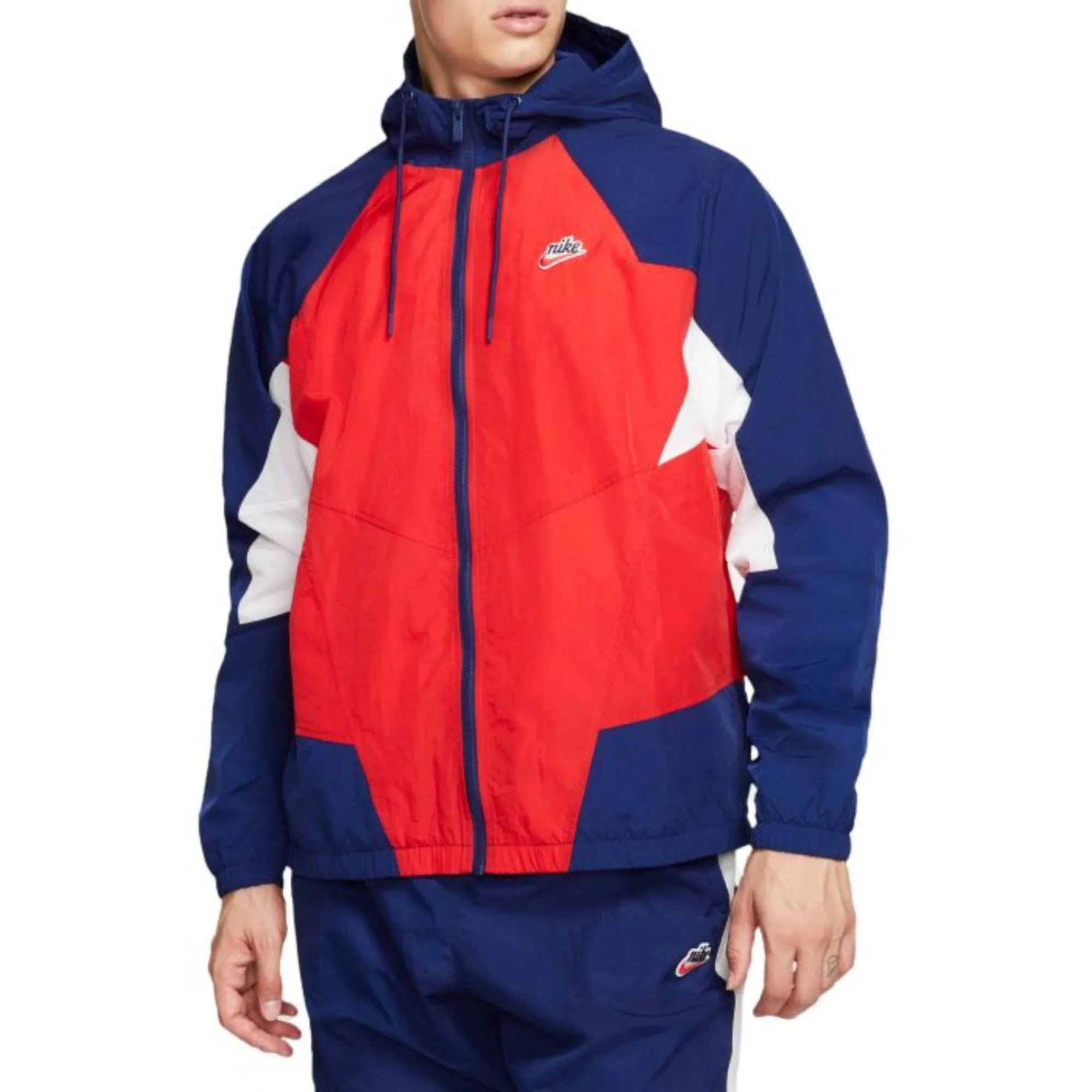 Nike Sportswear Heritage Windrunner Kapuzenjacke Rot/Blau CJ4358-657 Herren