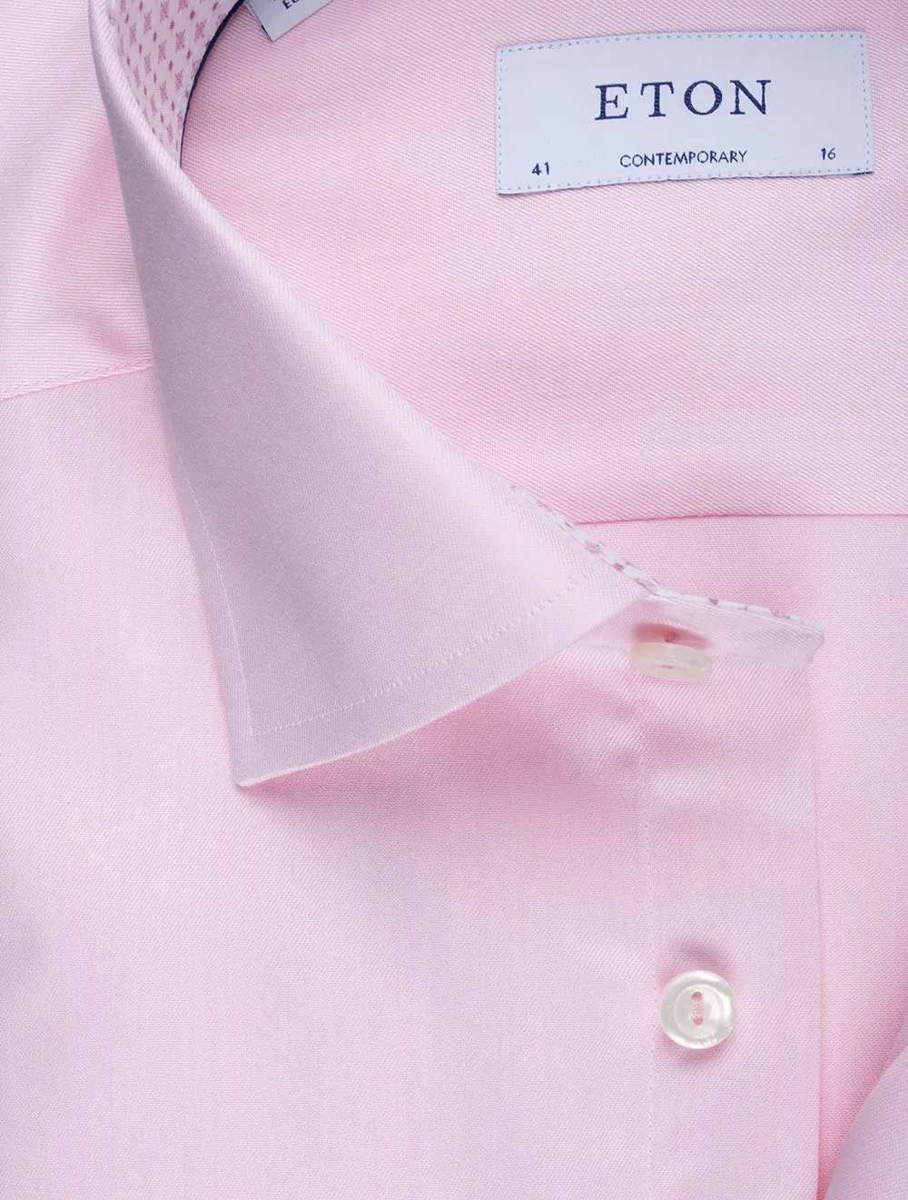 Rosa Einfarbig Mit Einlage Modern Passform Hemd