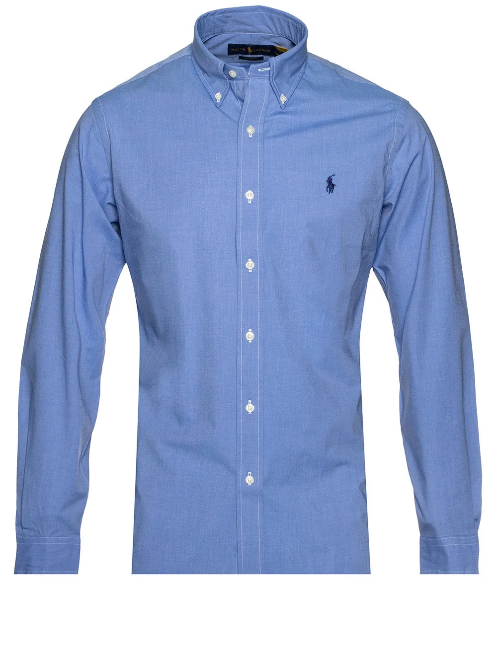 Einfaches blaues Hemd mit Knopfleiste - Blau