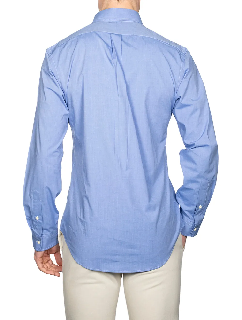 Einfaches blaues Hemd mit Knopfleiste - Blau