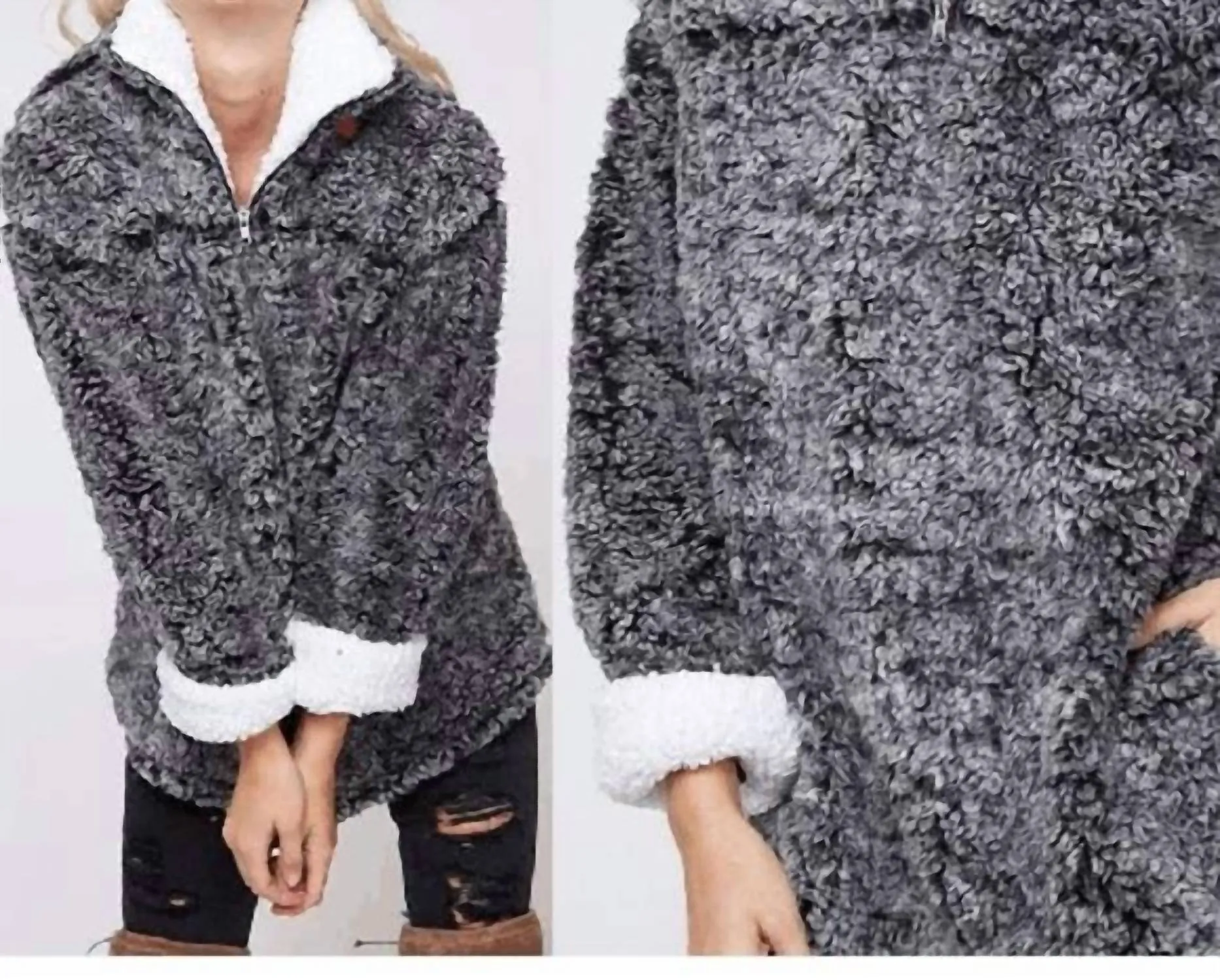 Plus Size Weicher Pullover in Anthrazit
