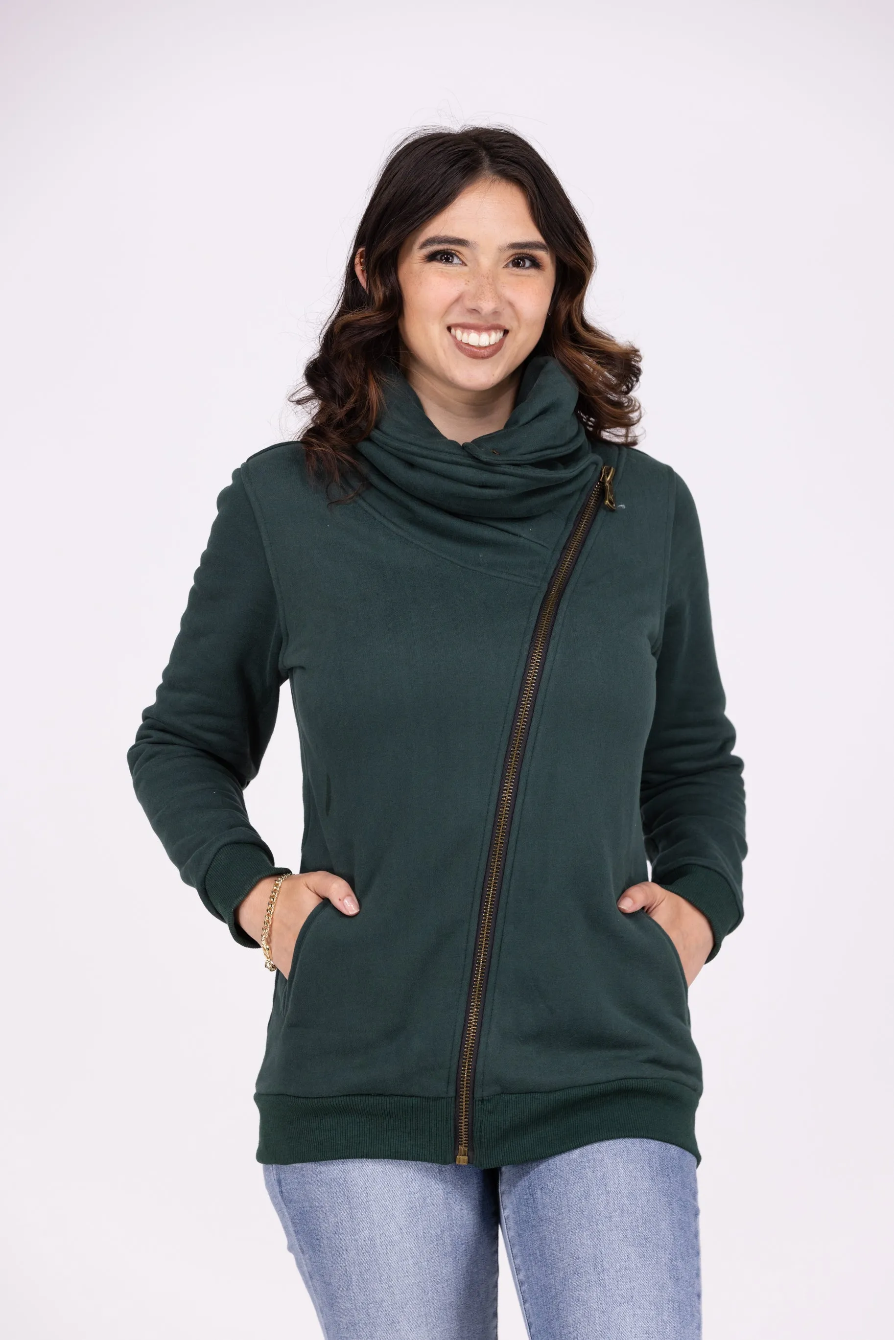 Quinn Damen-Reißverschluss-Jacke mit Kragenschal