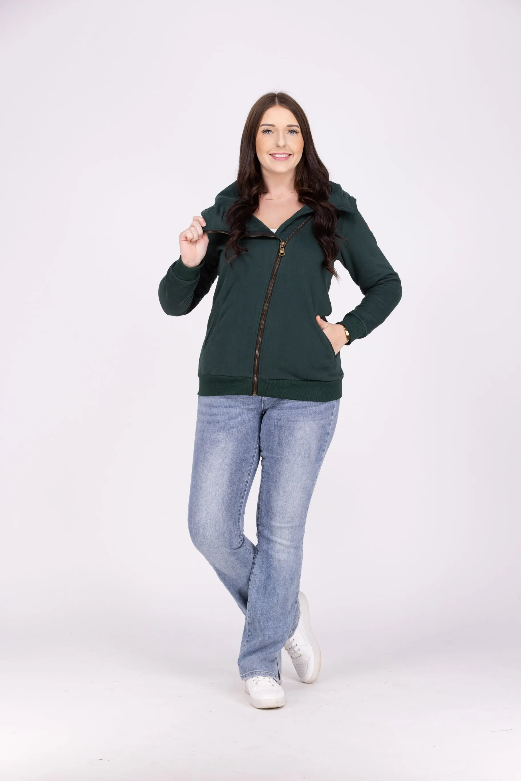 Quinn Damen-Reißverschluss-Jacke mit Kragenschal