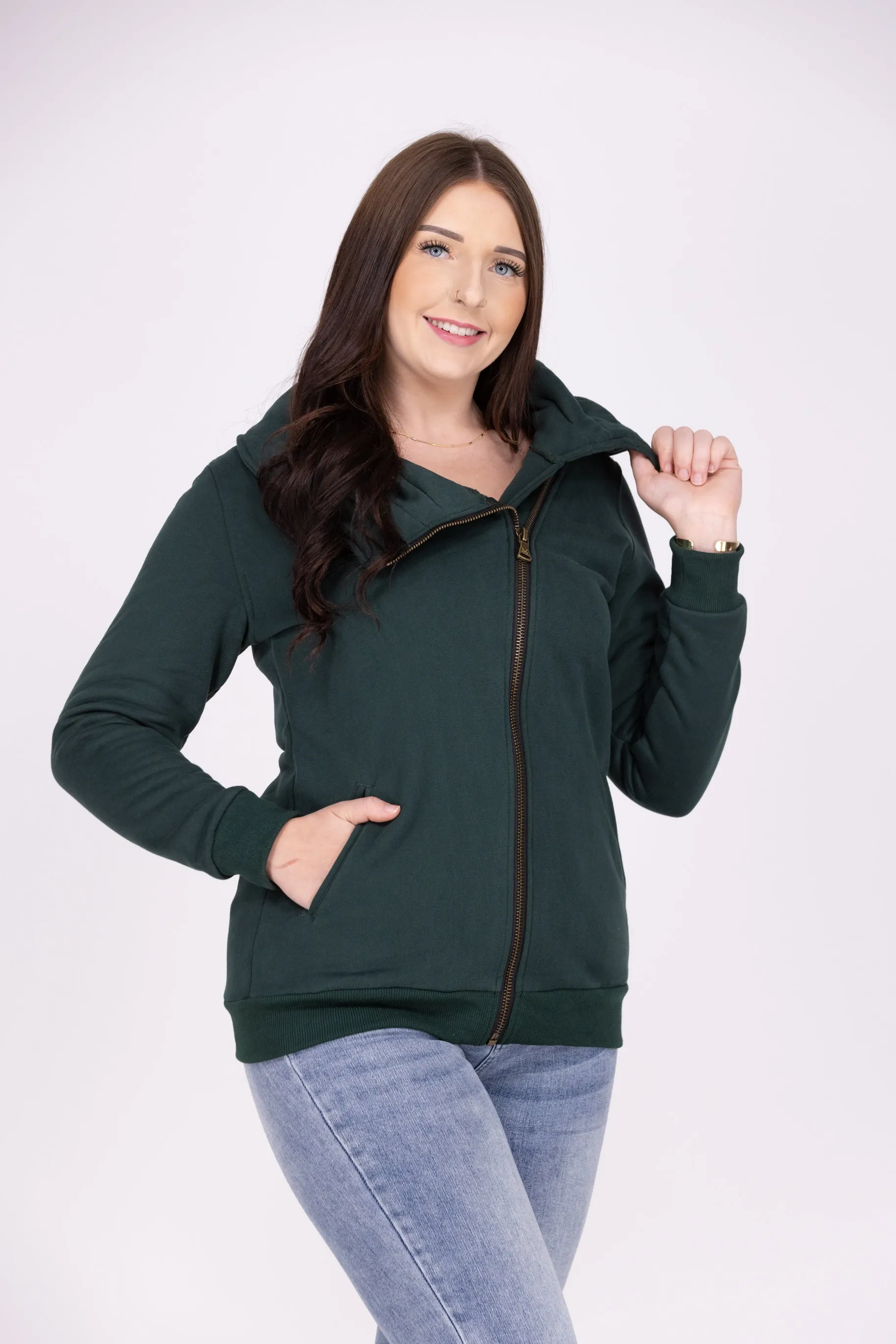 Quinn Damen-Reißverschluss-Jacke mit Kragenschal
