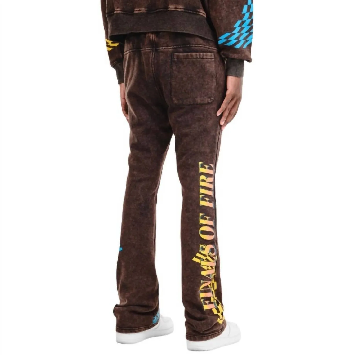 Renn-Stacked-Hose in Schwarz