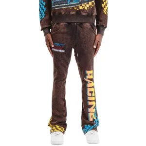 Renn-Stacked-Hose in Schwarz