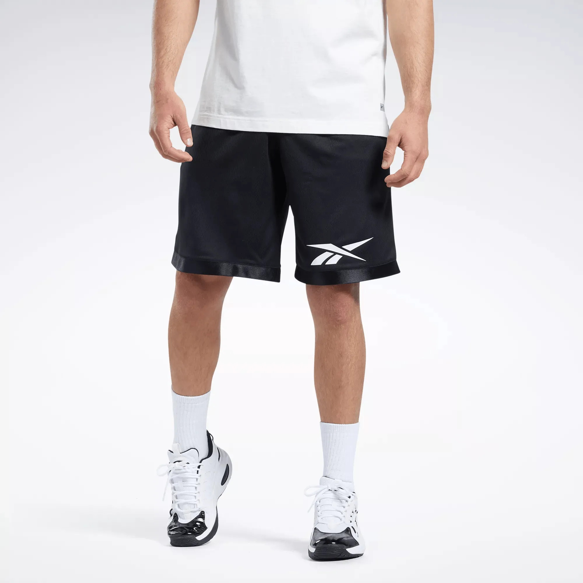Reebok Herren Basketball Mesh Shorts Schwarz Reebok