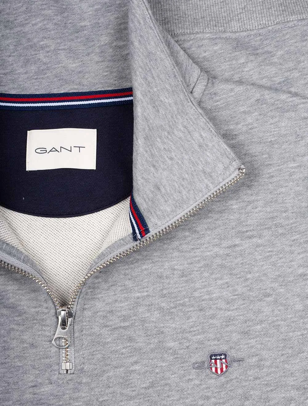 Regular Fit Schutzhalfzip-Pullover Grau Melange