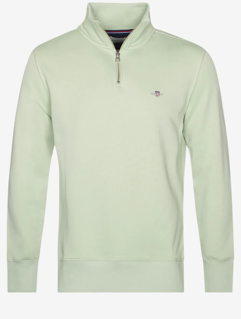 Regular Fit Schutzhalbzip-Pullover Milchiger Matcha