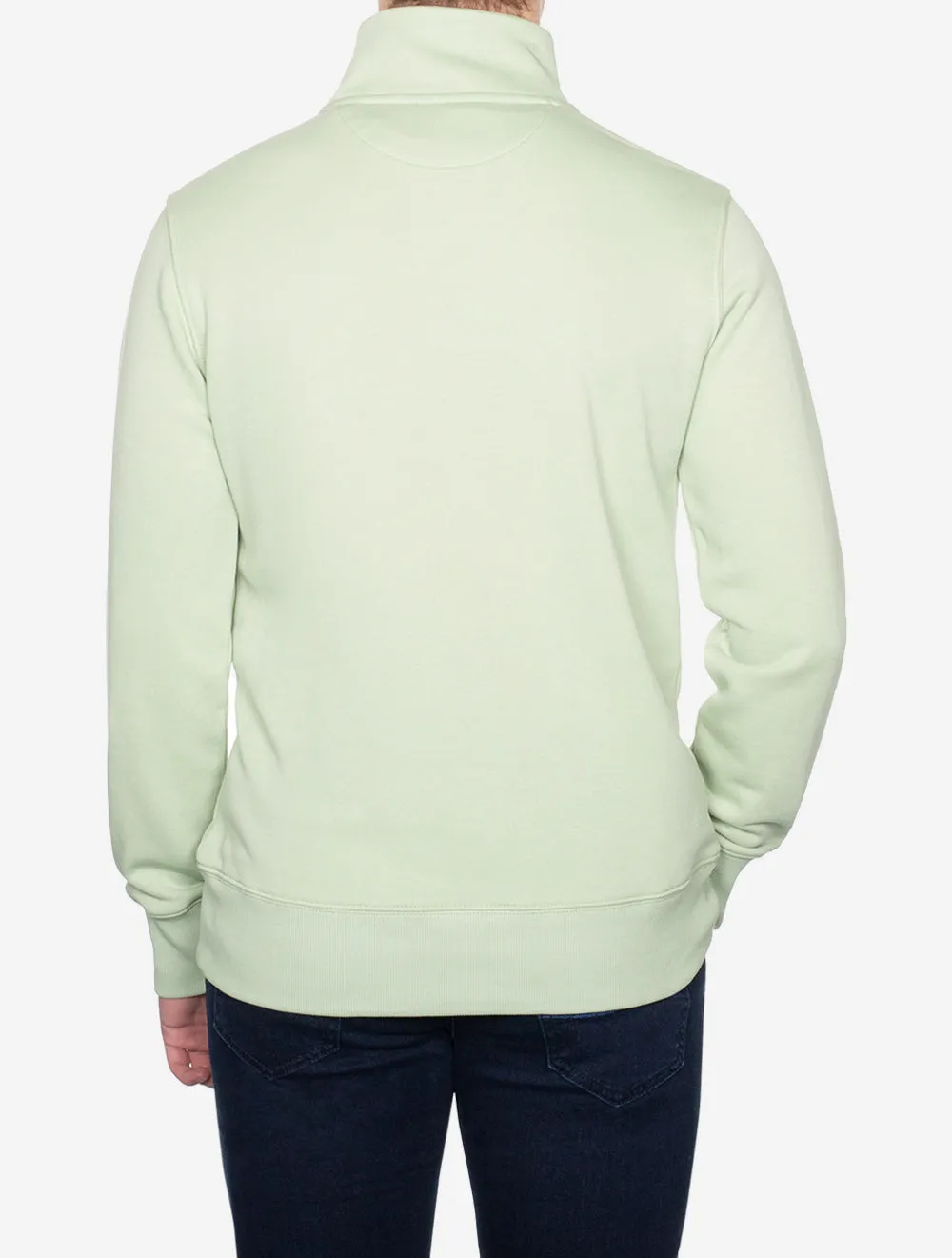 Regular Fit Schutzhalbzip-Pullover Milchiger Matcha