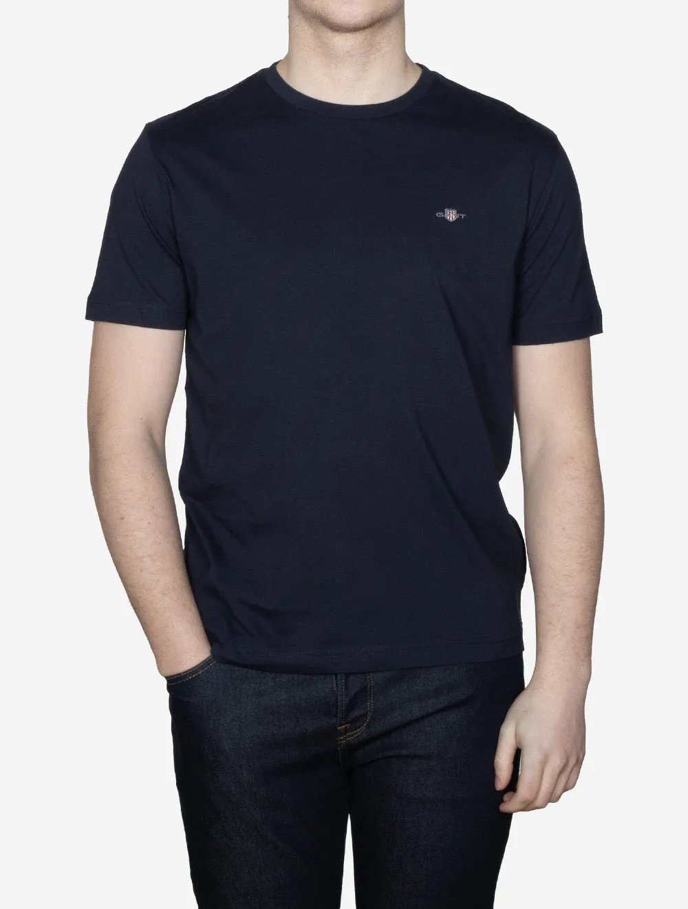 Regular Fit Shield Kurzarm T-Shirt Abendblau