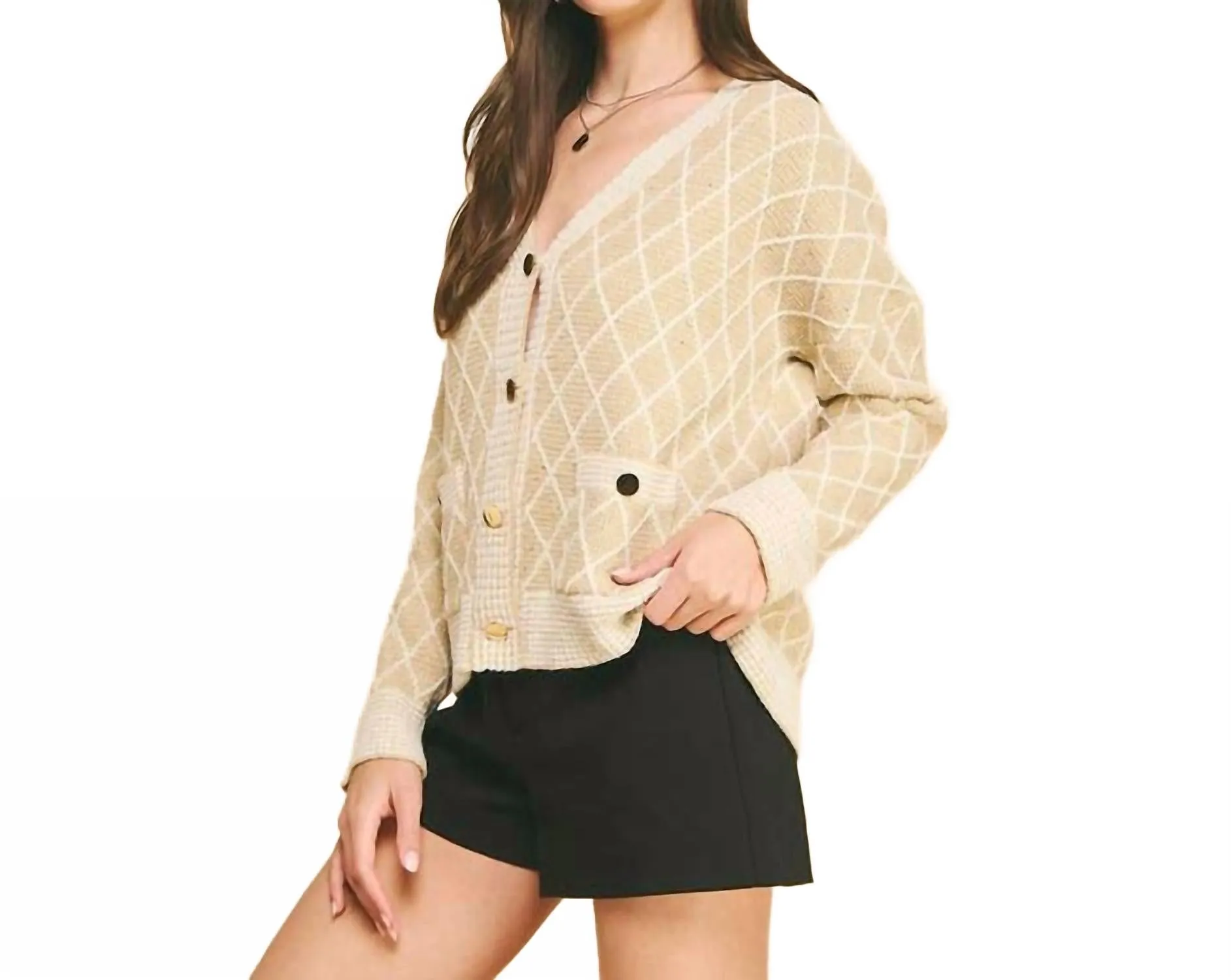 Rhea Diamant Cardigan in Braun