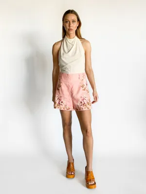 Rosa Leinen Shorts