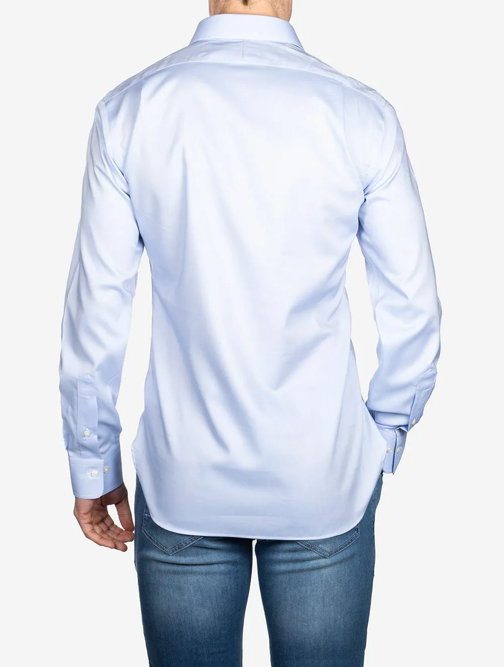 Schlankes Einfaches Hemd Blau