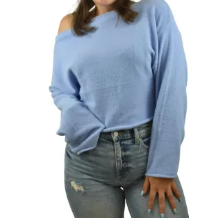 So gemütlicher Schulterfreier Pullover in Blau