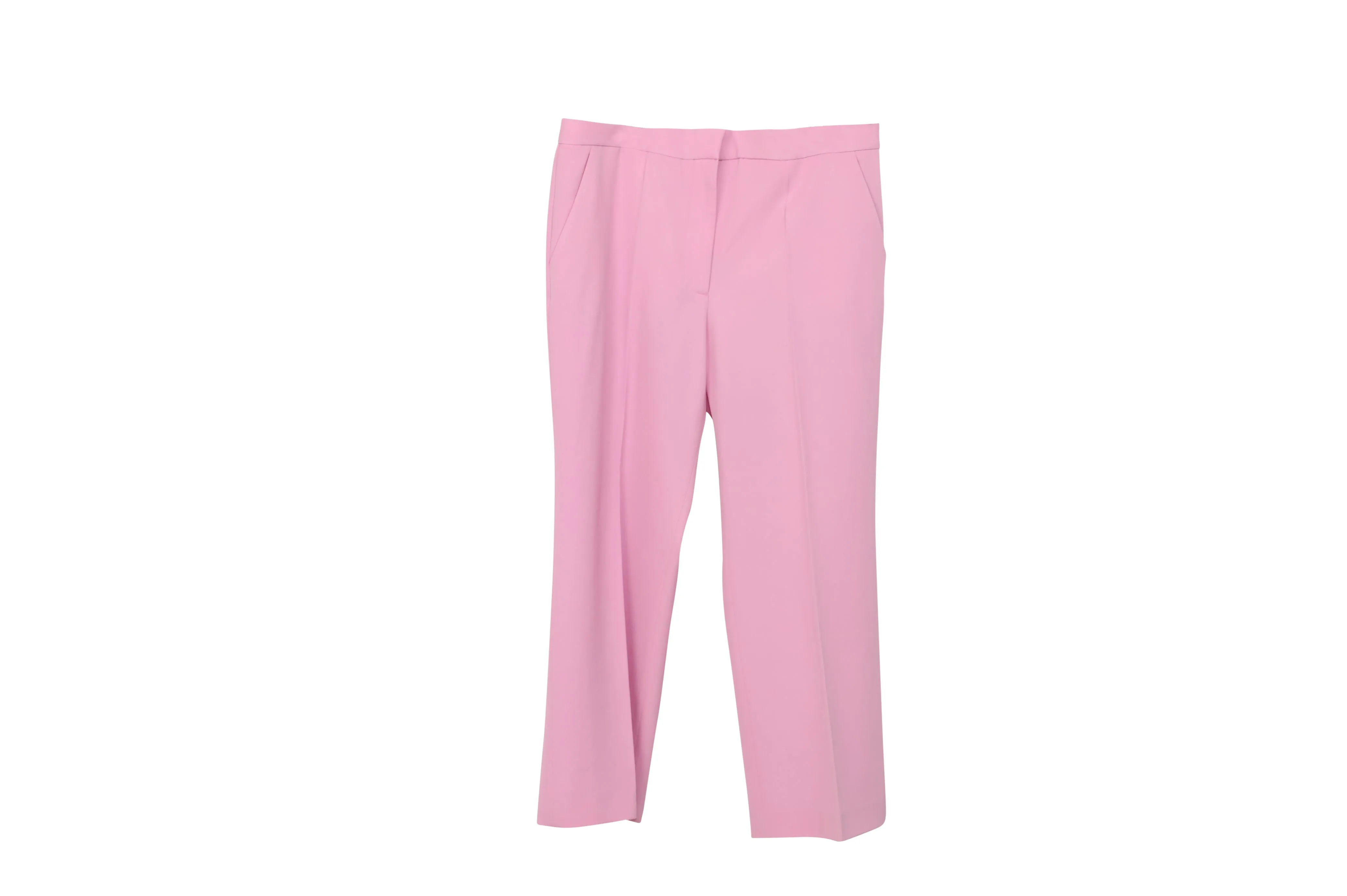 Stella McCartney Cropped Weite Bein Hose in Rosa Wolle