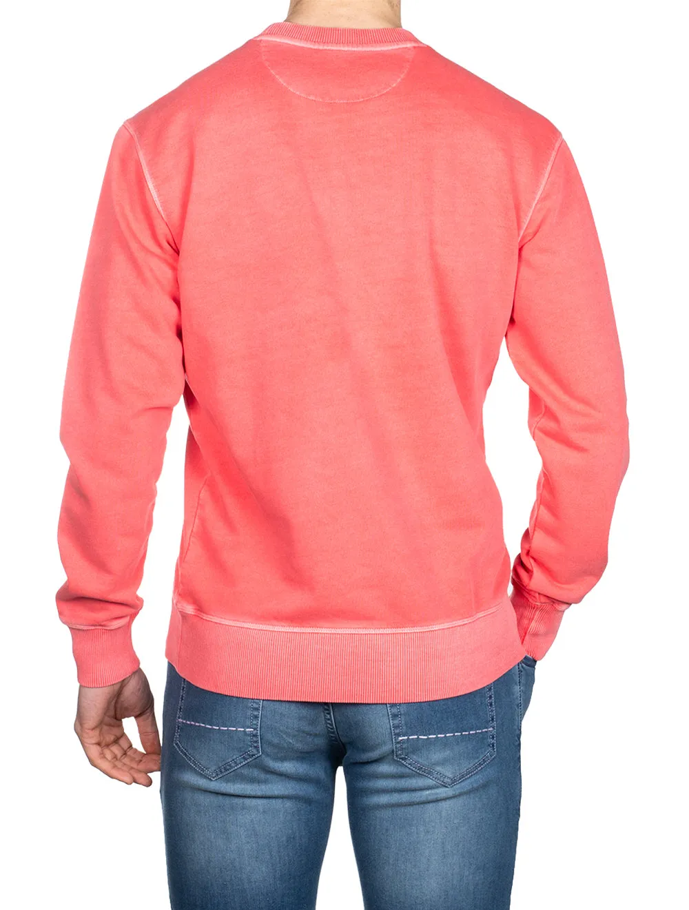 Sonnenverblasster Crewneck-Pullover Wassermelonenrosa