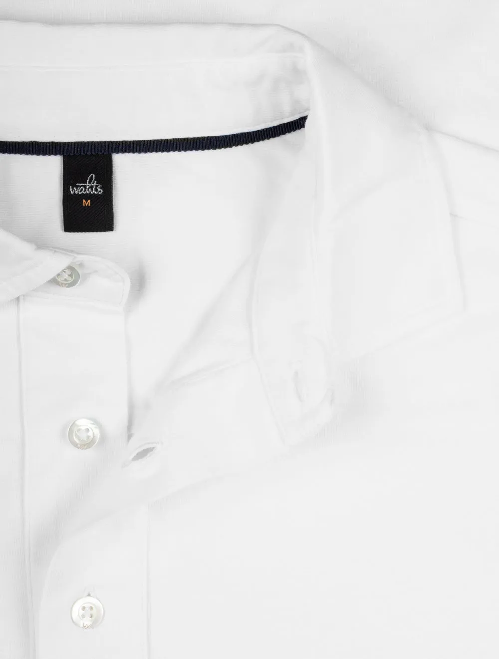 Maßgeschneidertes Polo-Shirt aus Jersey in Reinweiß